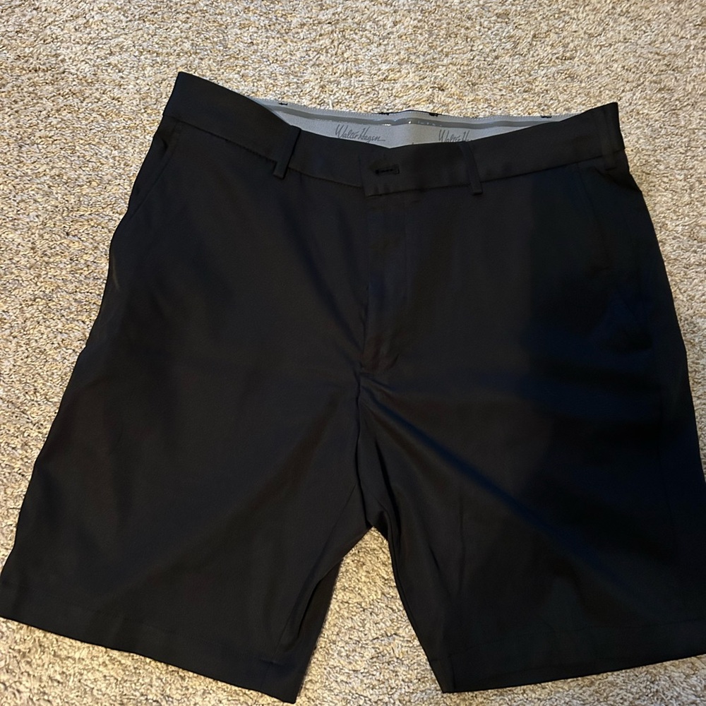 Walter Hagen Black Flat Front Men golf Shorts